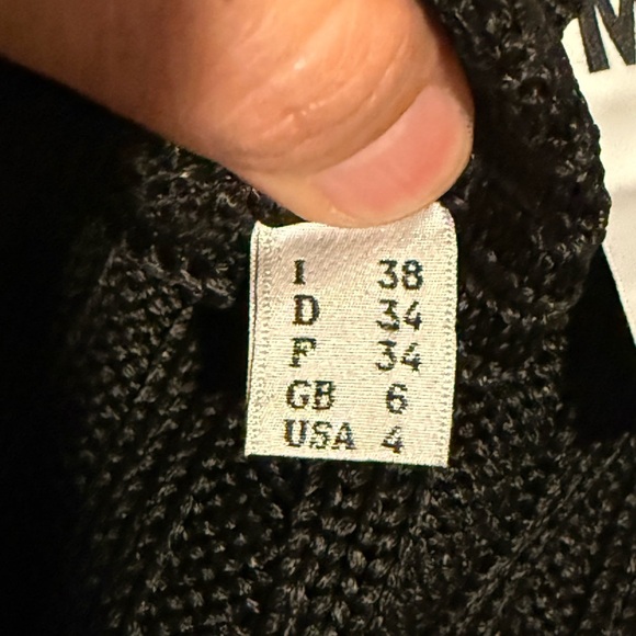 Moschino Black Ribbed Cardigan Sweater long Fringed Sleeve Asymmetrical hem 4 US - Picture 8 of 11